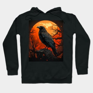 Red Moon Raven Black Crow Hoodie